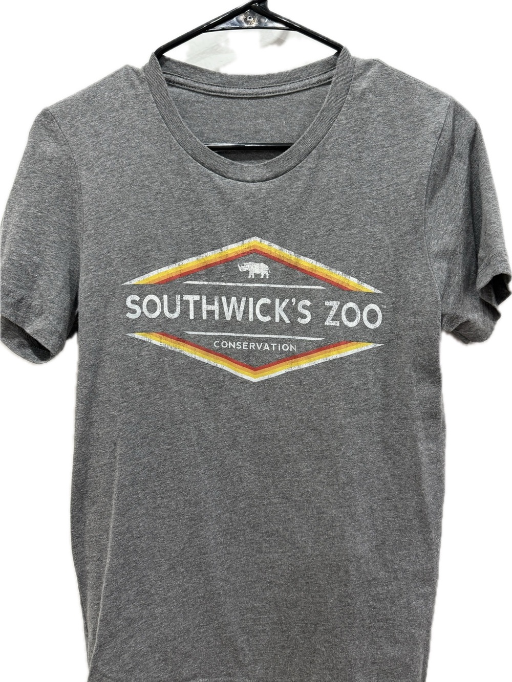 Southwick's Zoo Mens Gray Graphic Tee - Conservation Rhino